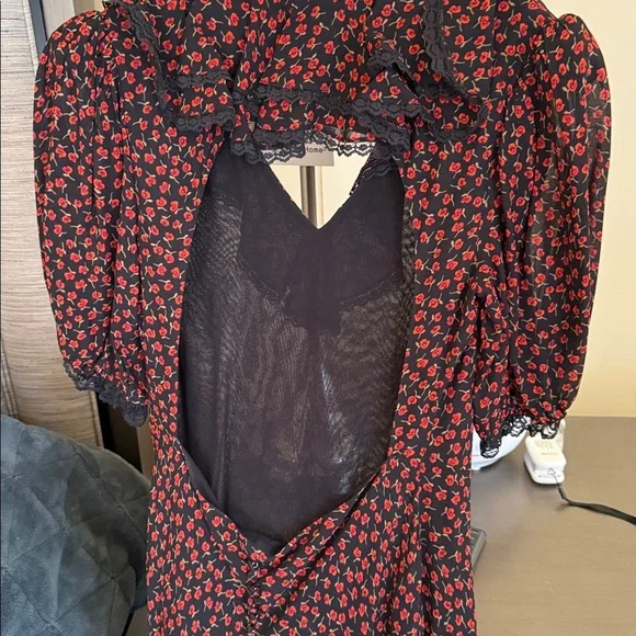 Reformation Black and Red Floral Blouse - Picture 4 of 6